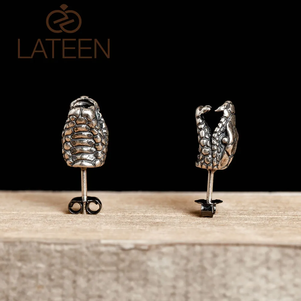 Exaggerated Retro Cobra-shaped Earrings S925 silver indian boho Ethnic Reptile stud earrings