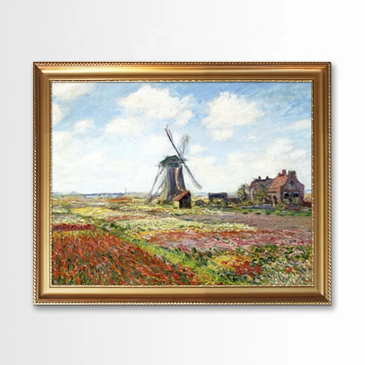 
Old Master Claude Monet Famous Windmill Oil Painting Reproduction for Hall Decoration hotels 