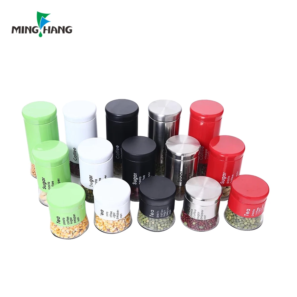 250/500/750ml round glass spice jar custom salt pepper packaging bottle