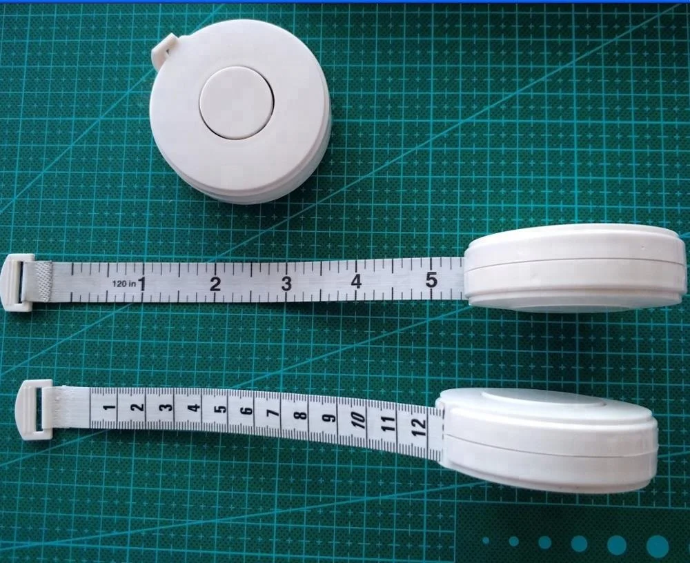300cm / 120 Inch White Custom Retractable Plastic Tape Measure
