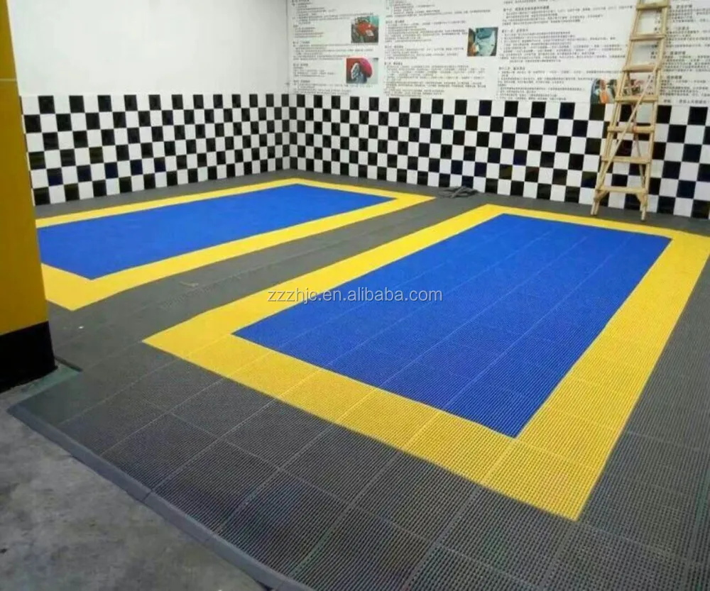 anti-slip durable pvc industrial interlocking floor tiles for washing/removable plastic interlocking garage floor tiles