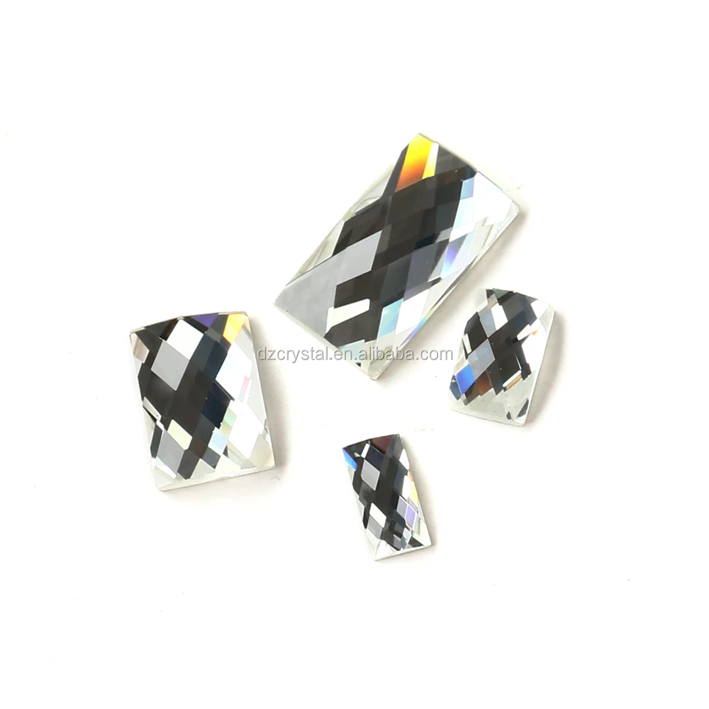 Оптовая продажа, Прямоугольные Стеклянные зеркальные Кристальные бусины с плоской задней поверхностью