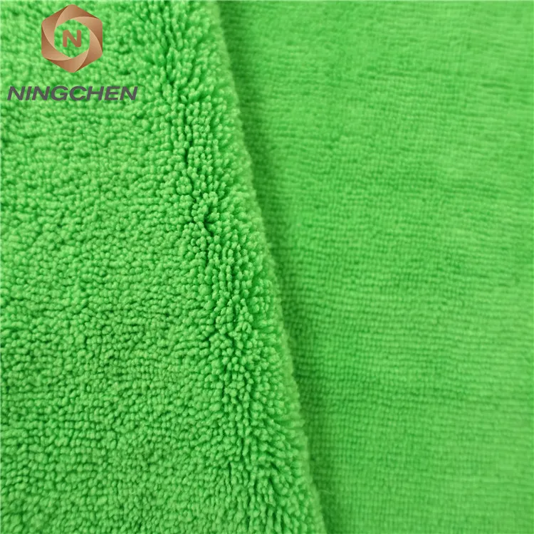 Blue Color Microfiber One Side Long Pile One Side Short Pile Towel Fabric