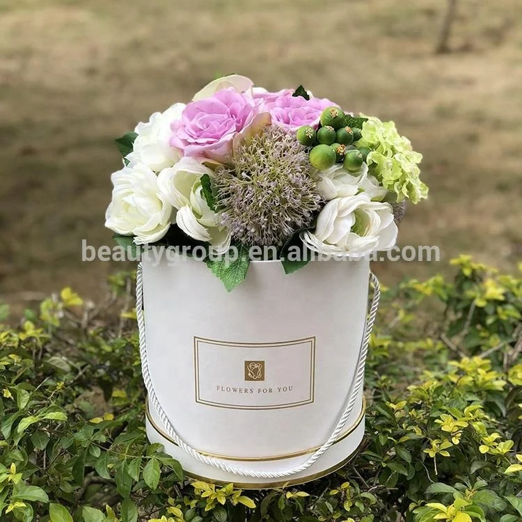 Wholesale high quality luxury round flower gift boxes