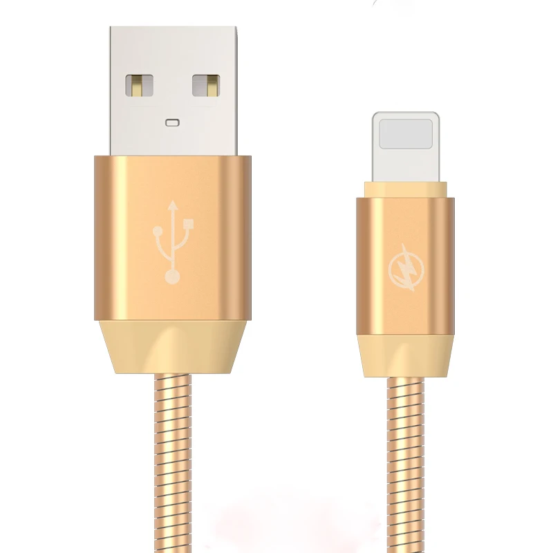 Wholesale Flexible 1.5m Flat Spring Micro USB Cable Charging Cable for iPhone