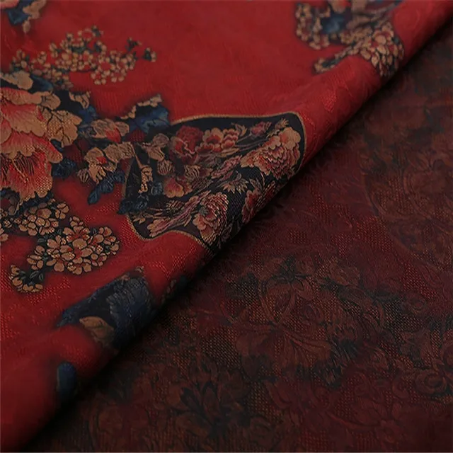 Chinese Classical Silk Gambiered Canton Gauze Fabric for Cheongsam