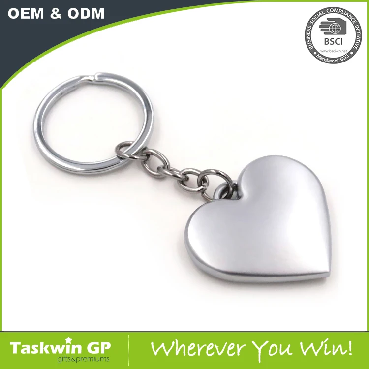 New Design Personalized Heart Shaped Metal Key Chain Keyring Blank Love Keychain