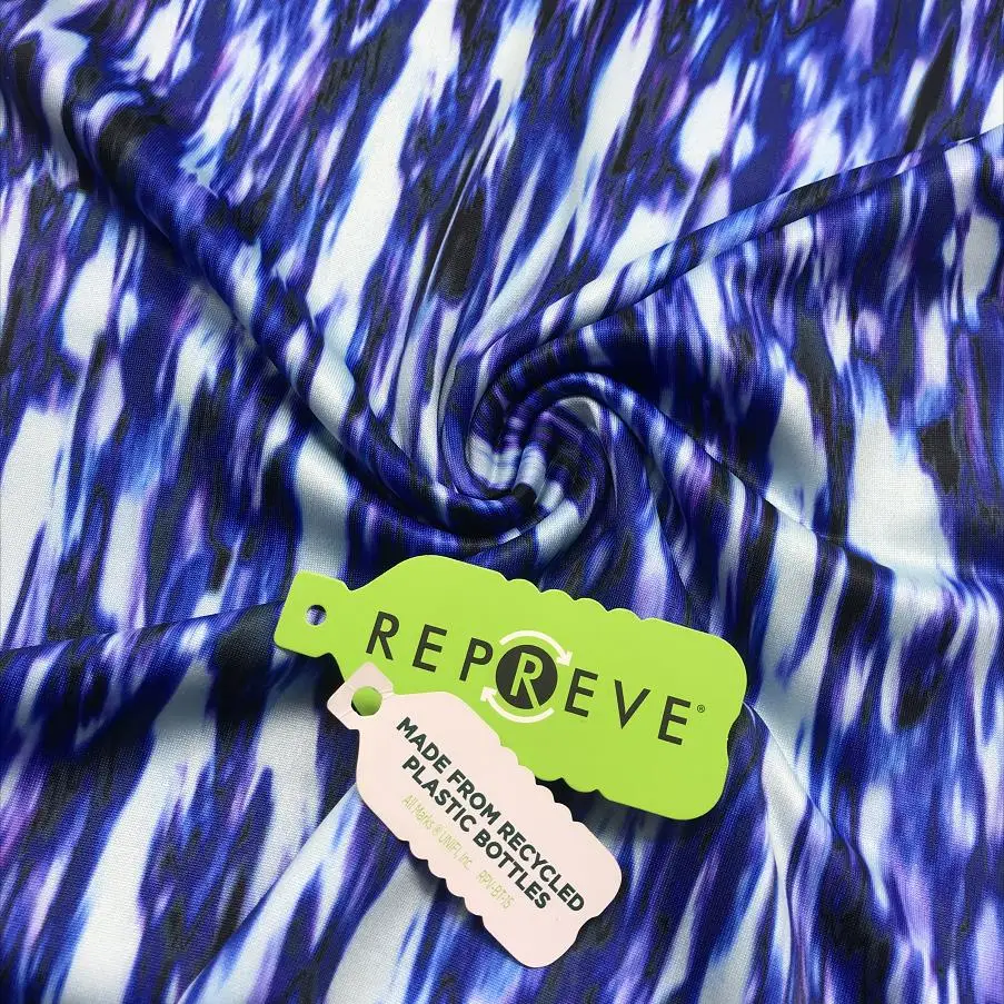 Quick Dry Fit Breathable 90 Polyester 10 Spandex Recycled Plastic Bottle Printed Single Jersey Fabric