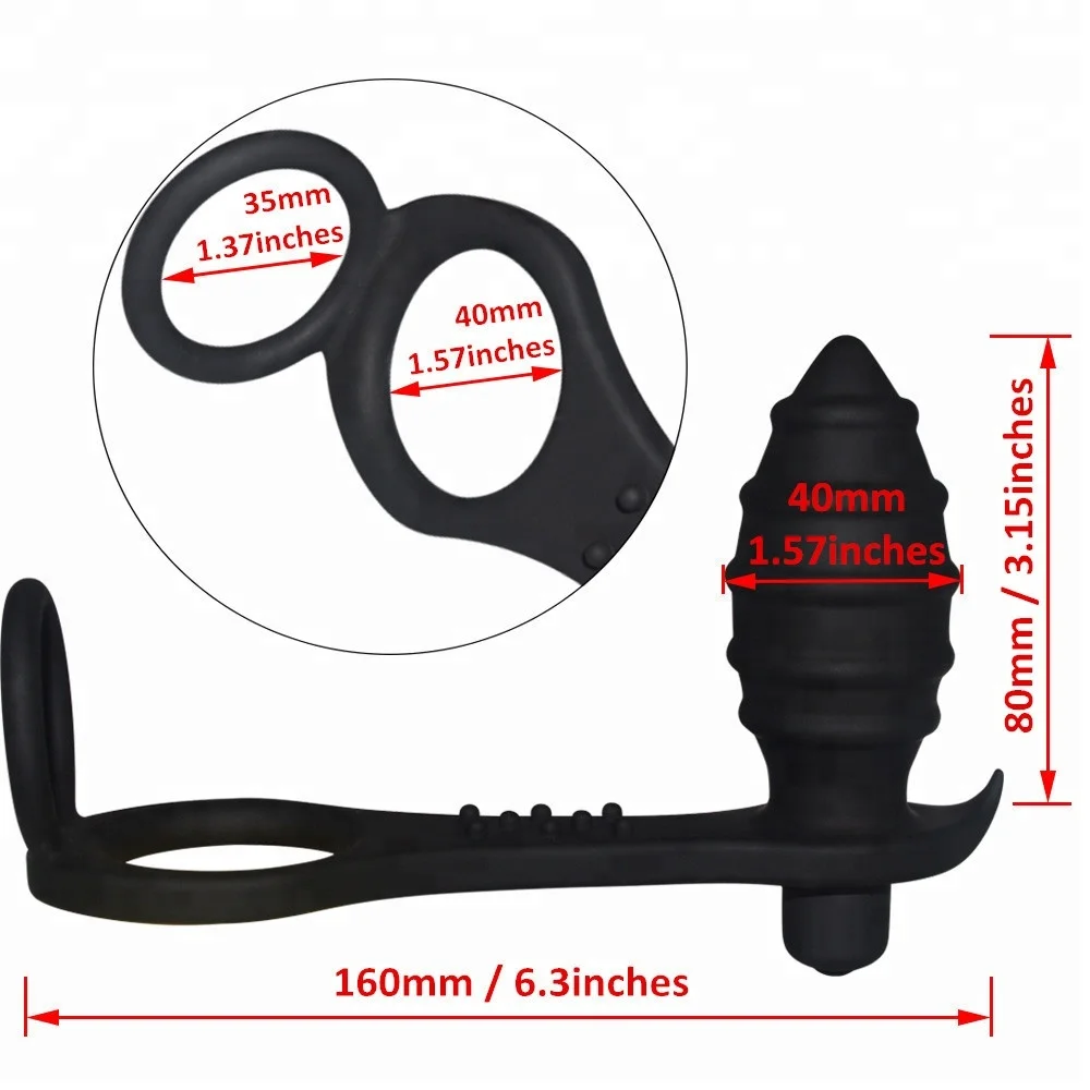 Cock Ring 10 Speeds Prostate Massager Anal Vibrator Plug Adult Games Erotic Toys