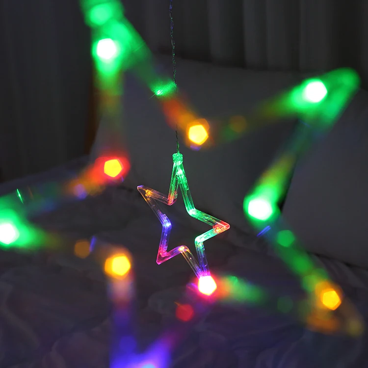 2020 newest Global Hot Selling ramadan LED decorations star colorful curtain string light