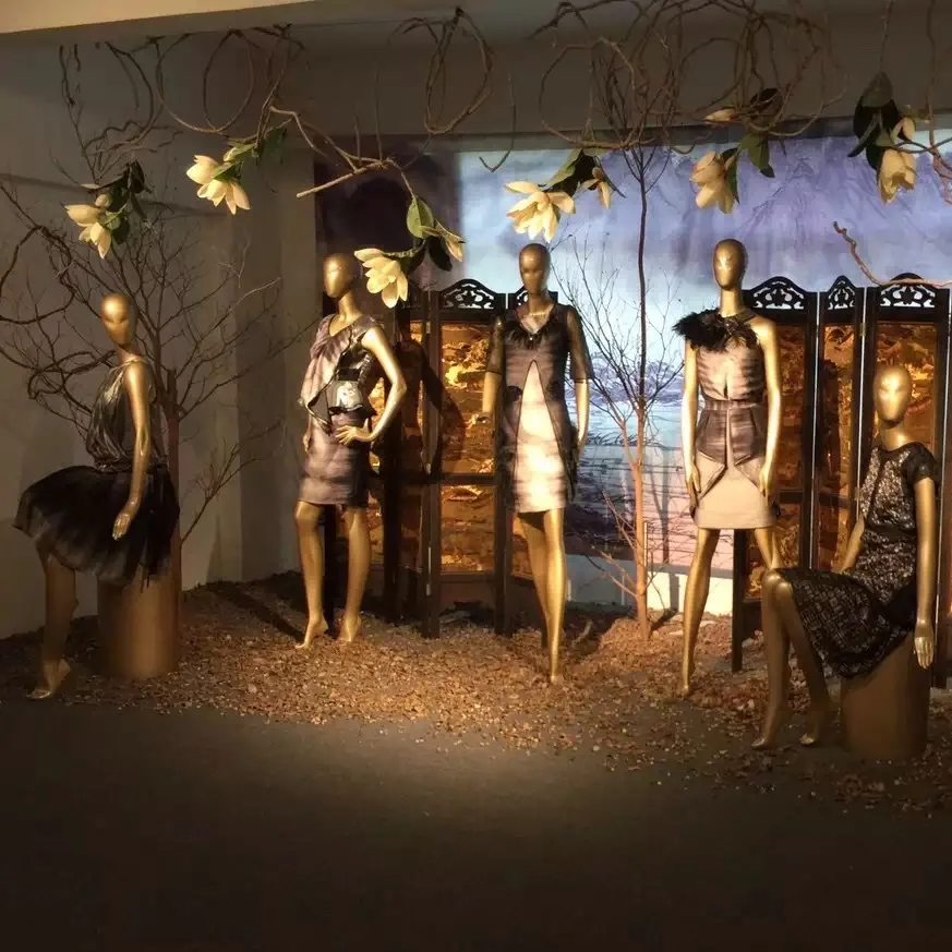 Female Goden Color Fiberglass Mannequin Wedding Dress Display Full Body Sexy Model  Egg Head Clothes Window Maneken Women