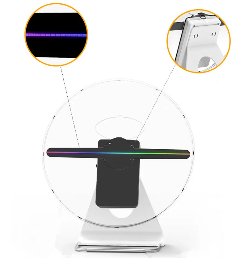 
Rechargeable Desktop 30cm 3D hologram fan 3d hologram advertising holographic fan display led 3d hologram 