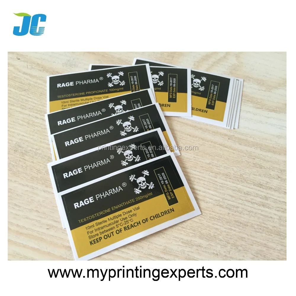 Pharmaceutical Adhesive 10ml Vial Labels Stickers Glossy Customized Printing