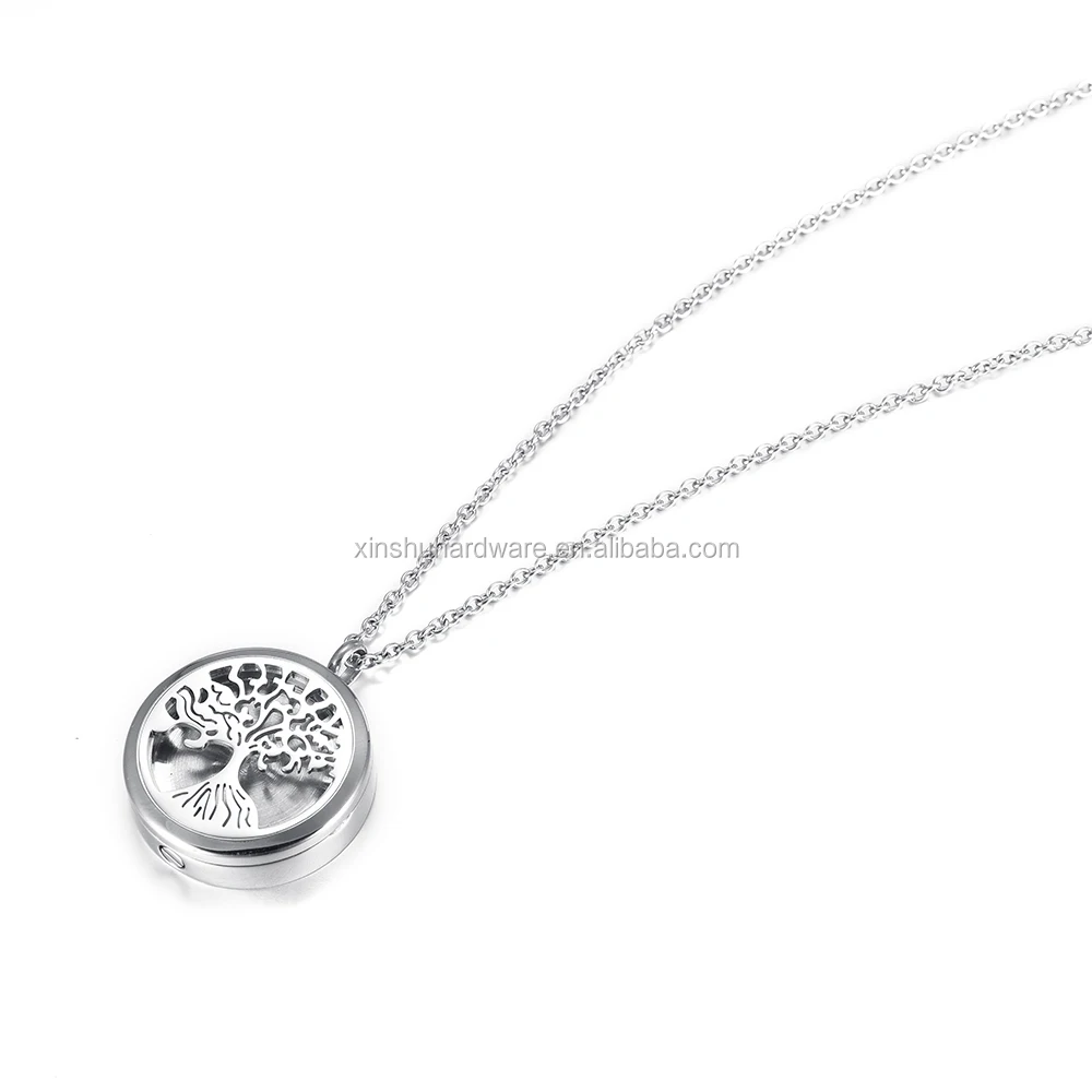 Factory Custom 316L Stainless Steel Photo Frame Diffuser Locket Keepsake Memorial Urn Jewelry Pendant Necklaces