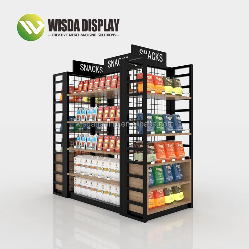 
Factory Directly Sell Snacks Retail Display Racks Supermarket Rack Store Display Stand WISDA Display Guangzhou China Heavy Duty 