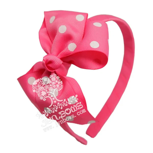 горошек Grosgrain ленты волосы бант