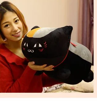 new creative plush big eyes teacher cat toy plush black cat doll gift about 60cm