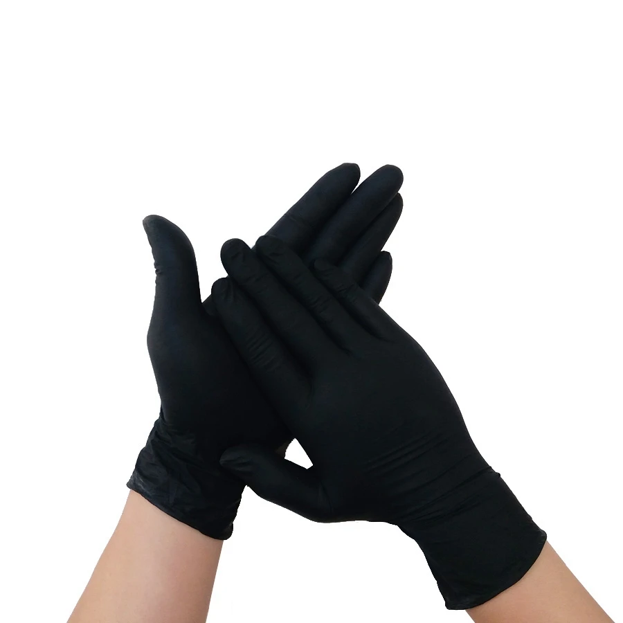 Manufacturer Waterproof Black Disposable Hair Dye Gloves Nitrile Gloves