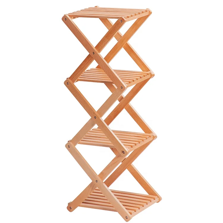 
3 Tier Folding Wooden Plant Stand Wood Organizer Flower Pot Stand Plant Display Shelf Rack Ladder Garden Indoors Outdoors 