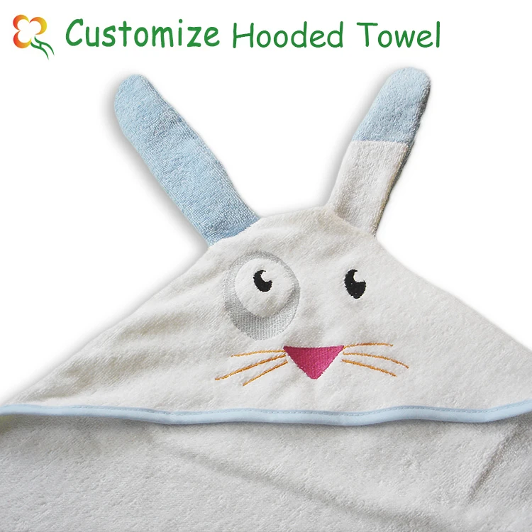 Newborn gift poncho towel with wrap custom pattern embroidery 100% Cotton soft Baby Hooded Bath Towel