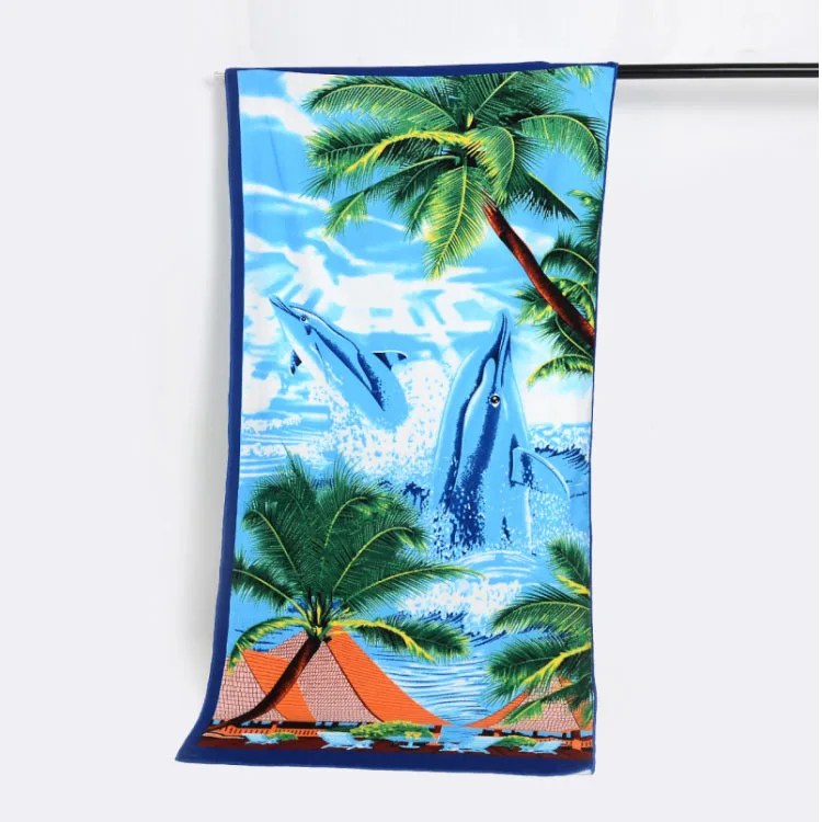 Sand free digital print logo microfiber beach towel OEM custom microfiber printed beach towel with logo