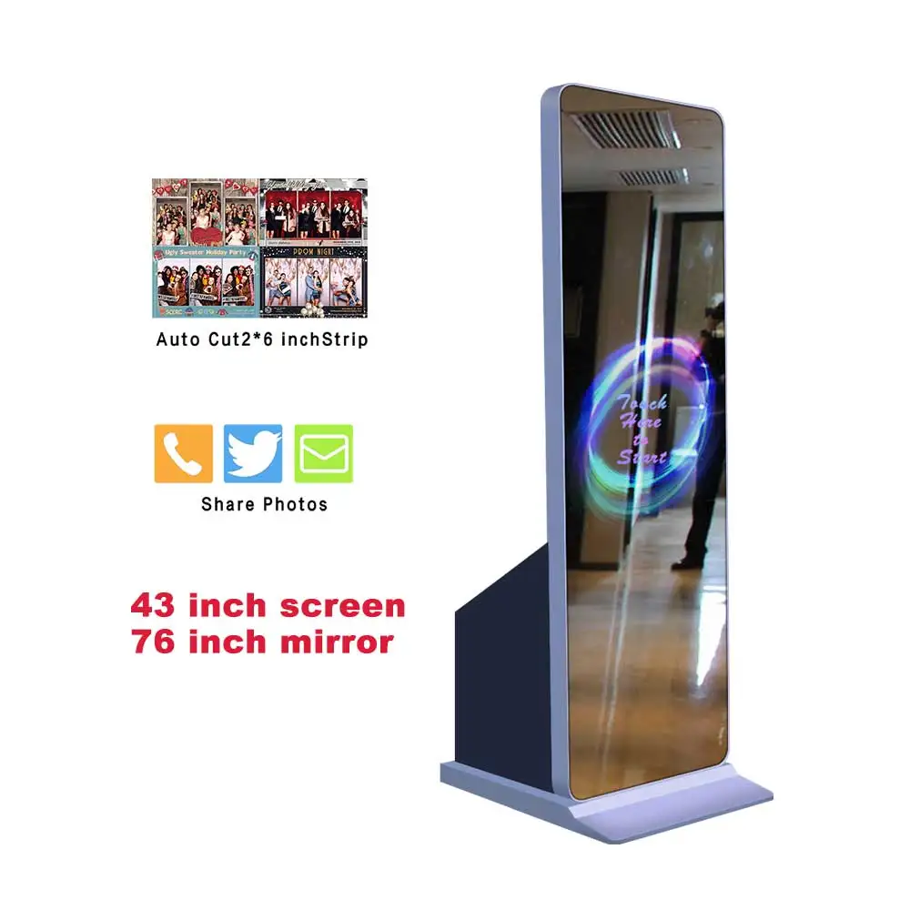 43 inch display screen 76 inch mirror area mobile photo booth, for any important occasion