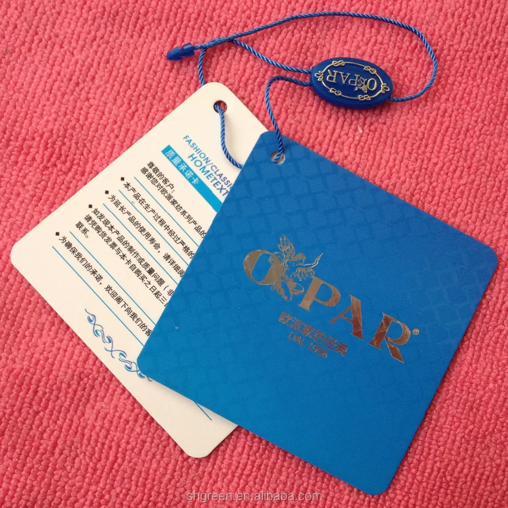 super quality thick garment paper hangtag,matte surface clothing swing tag