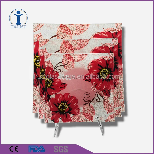 Оптовая продажа украшения образец пластина устанавливает дешевые цены прозрачного стекла квадратной плиты