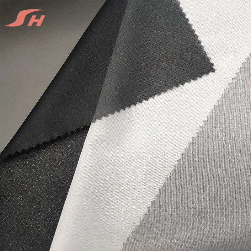 Top factory 100% polyester fabric double dot wove interlining