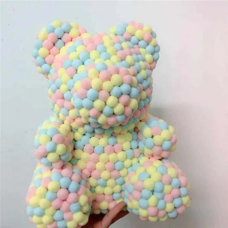 Best Selling Plastic Rose Bear Artificial Teddy Bear Flower Rose 40cm And 25cm  For Pompon bear
