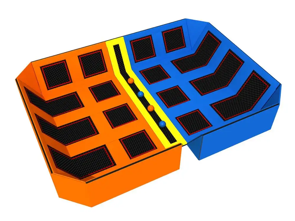 Multifunction Commercial Professional Rectangle Kids Jumping Trampoline , Big Bungee Trampoline Parks