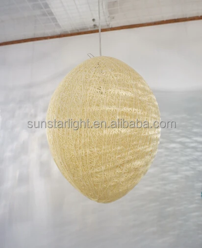 Vintage Industrial Drop Pendant Rattan Egg Shade Pendant Lighting Ceiling Light