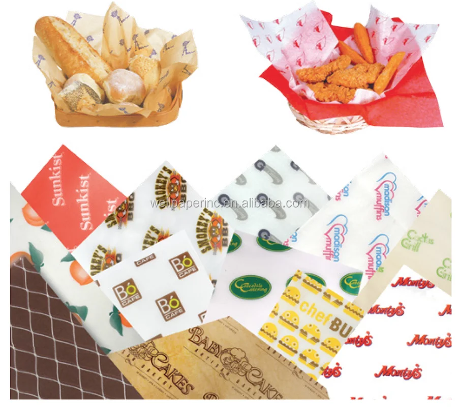 
12*12inch Food grade custom printed wax paper/food wrapping paper 