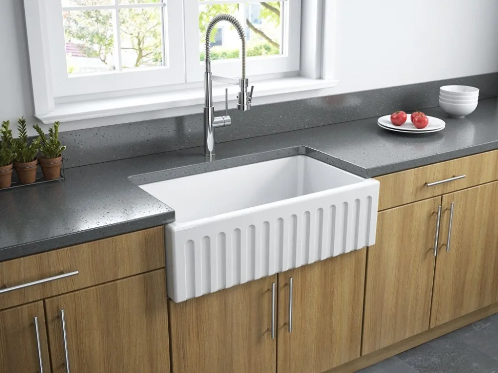 Brand new model stylish pure white Italian kitchen sink, stone resin kitchen sink