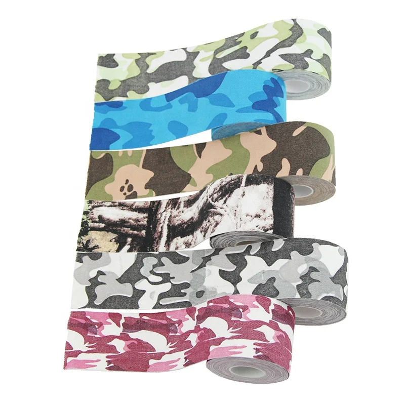 OEM Printed Cotton Sports Tape 5cm X 5m Camo Muscle Cotton Tape Kinesiology Tape