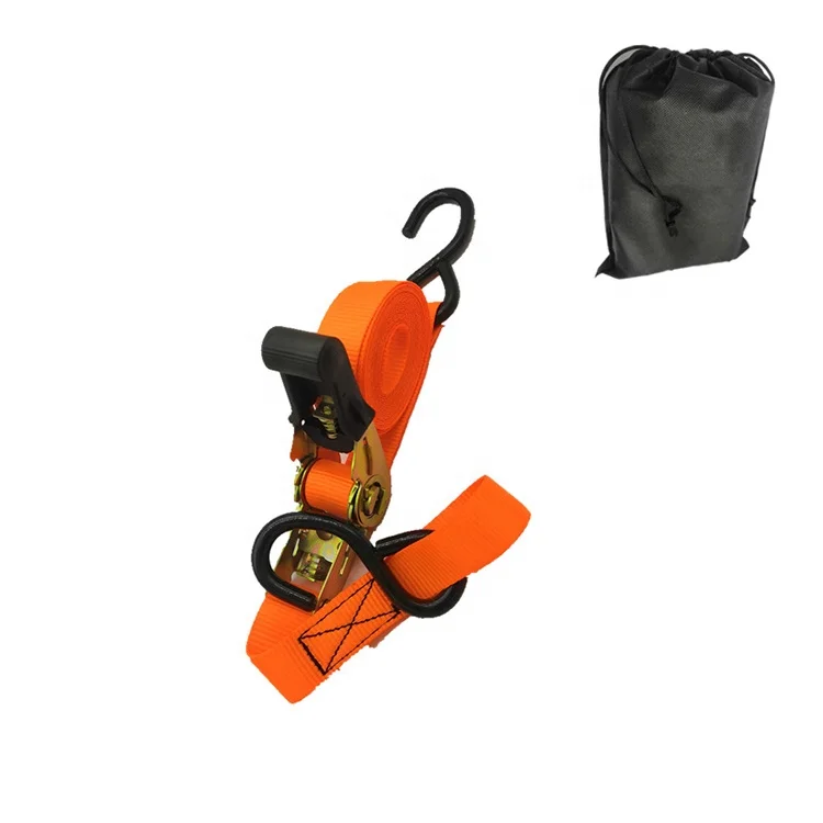 Heavy duty locking lorry cargo camo hdx 4 ratchet tie down straps for car / Enclosed trailer and truck tie downs