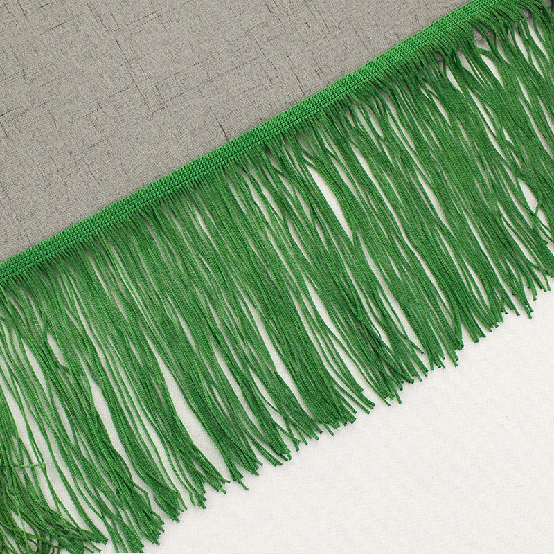 4 INCH CHEAP POLYESTER BLACK FRINGE FOR CLOTHES   Stretch Fringe Chainette For Dancewear  CLOTHES