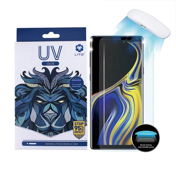 
LITO 3D Full Glue UV Glass for Samsung Galaxy Note 9, UV Glass Glue Note 9 Tempered Glass Screen Protector 