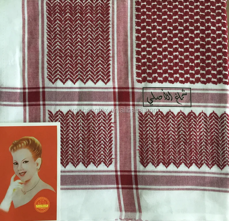  100% хлопок 40S shemagh / yashamgh красный/черный