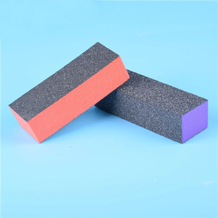 Wholesale Two Color Three Way Blue Orange Purple Buffer Block Eco Friendly Mini Disposable Nail Buffer Block Professional