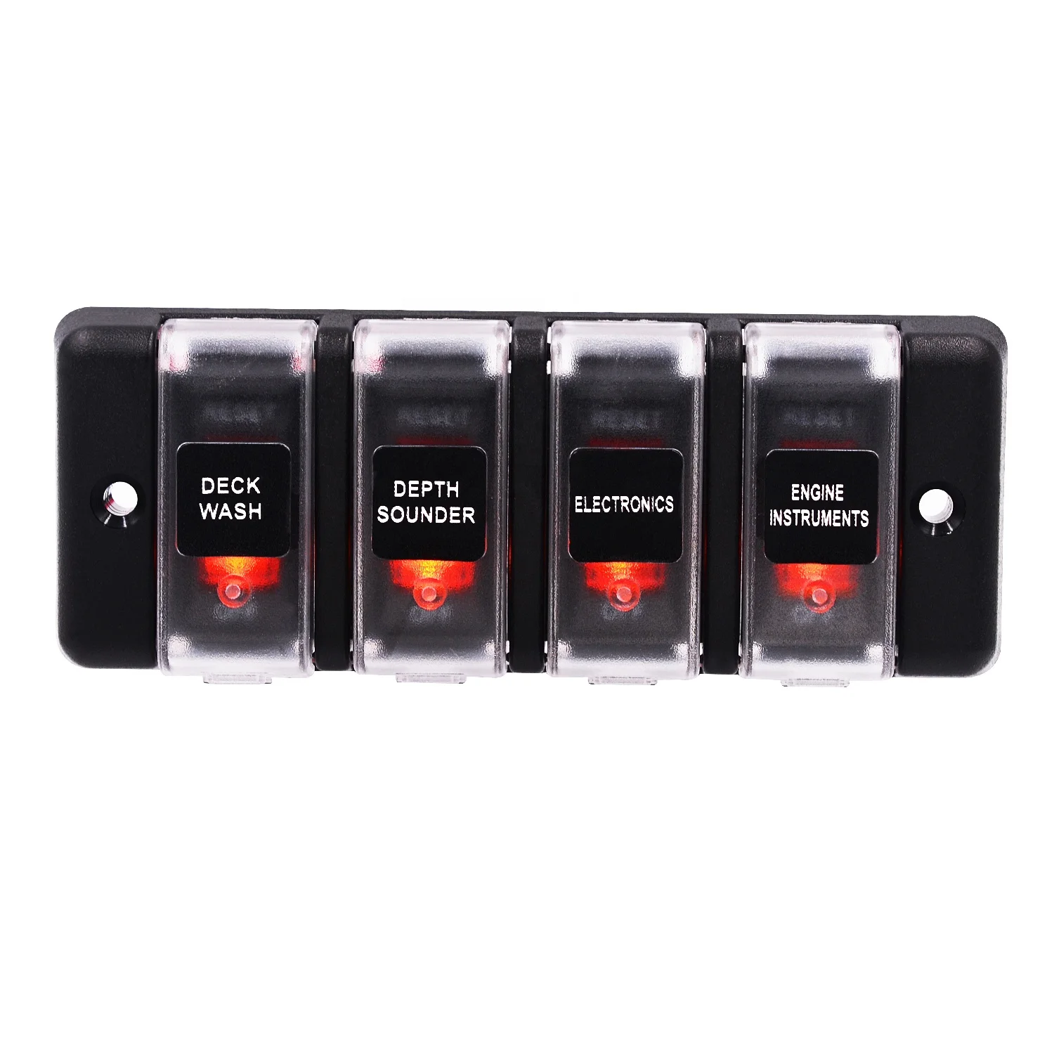 12V  4 gang  Waterproof   Dustproof  Rocker Switch Marine  Circuit Breaker  for Car  Boat  yacht  bus