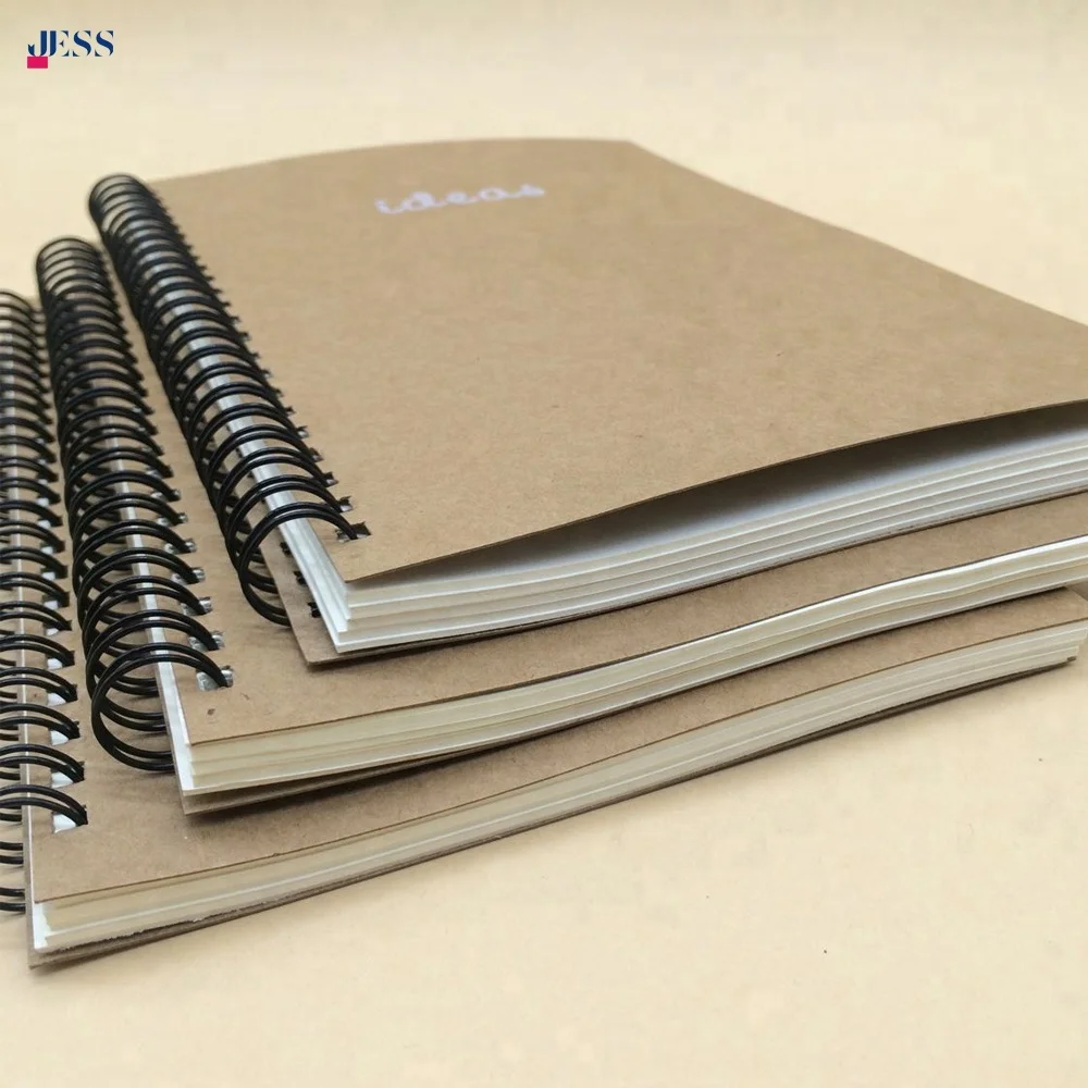 Simple Design Spiral Kraft Paper Blank Notebook Sketch Book