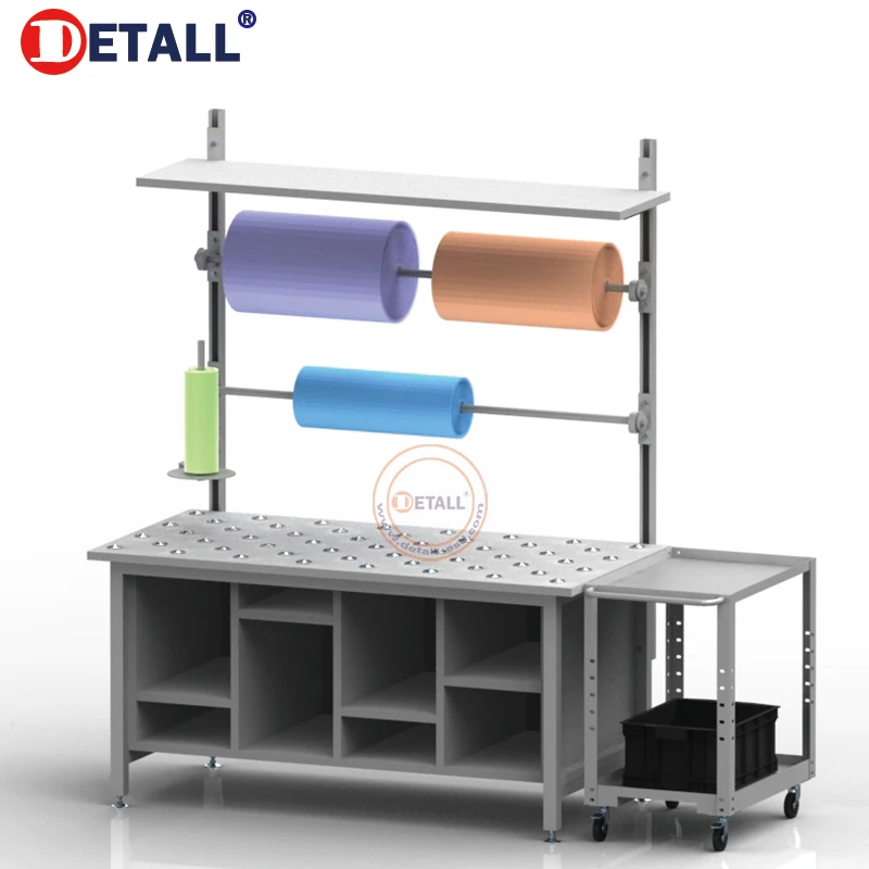 Detall Cold Rolled Steel Packing Workbench Warehouse Work Table