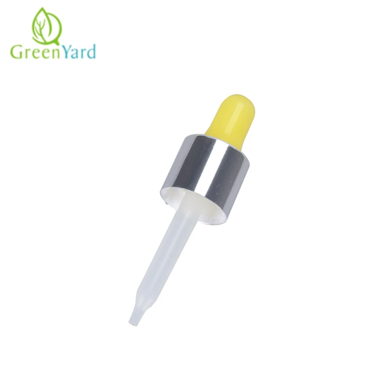 wholesale essential oil packaging glass pipette silicone rubber bulb aluminum hole cap dropper