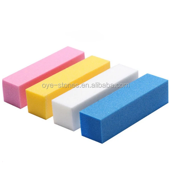 Factory Direct Excellent Quality 4-Sided Nail Buffer Block Pink Glass and EVA Material with Printed Logo for Shiny Sanding