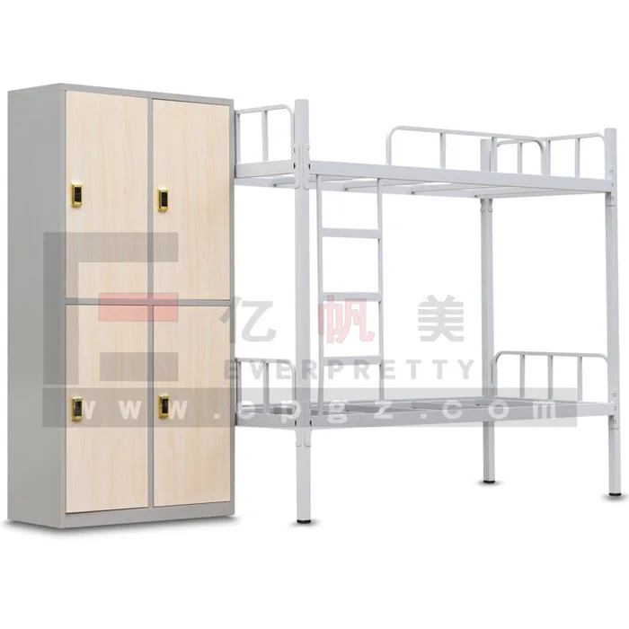 China Hot Sale Cheap School Furniture University College Dormitory Hotel Furniture Metal Double Bunk Beds for Sale