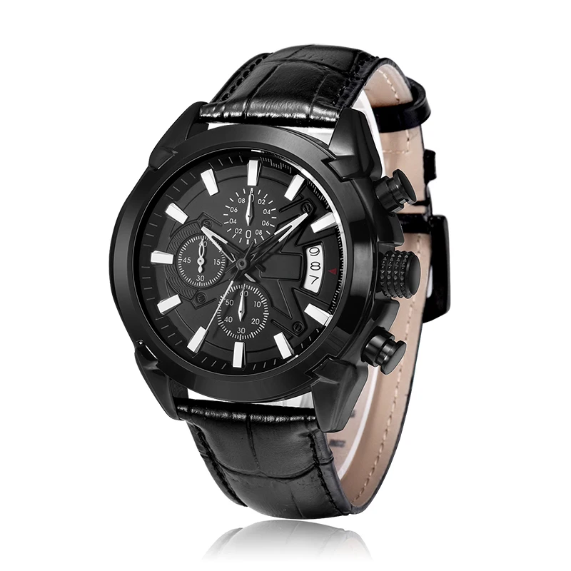 Newest Series Multi-function Japan Movt Brown Leather Mens Chronograph Men Watch