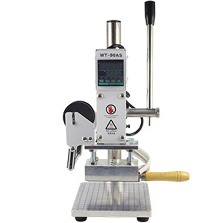 Hand operated embossing logo stamp machine used for leather and wood