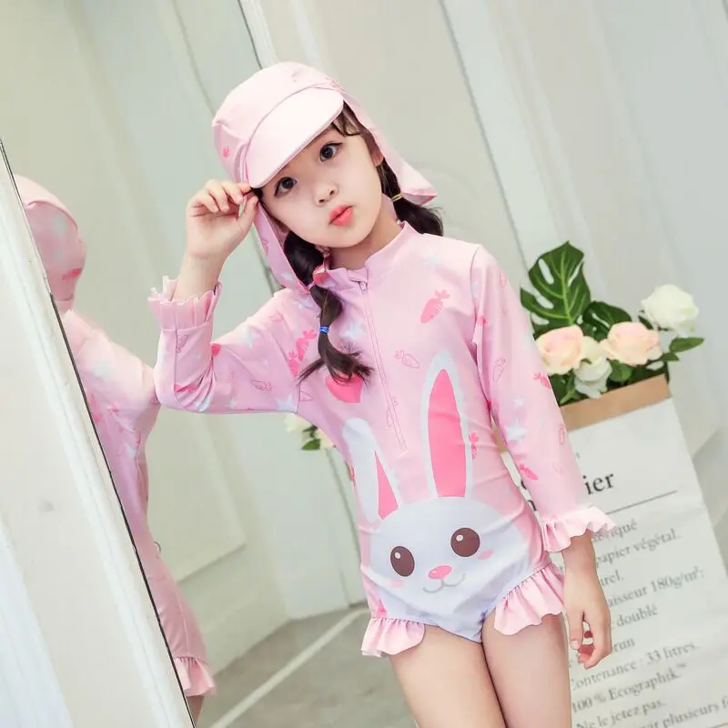 Оптовая продажа От 1 до 7 лет купальный костюм с защитой от УФ лучей с длинным рукавом пляжная одежда