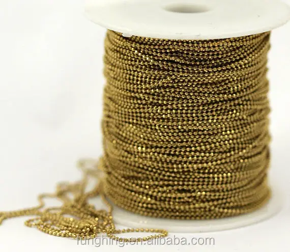 1.2mm Raw Brass Faceted Ball Chain with lead free cadmium free